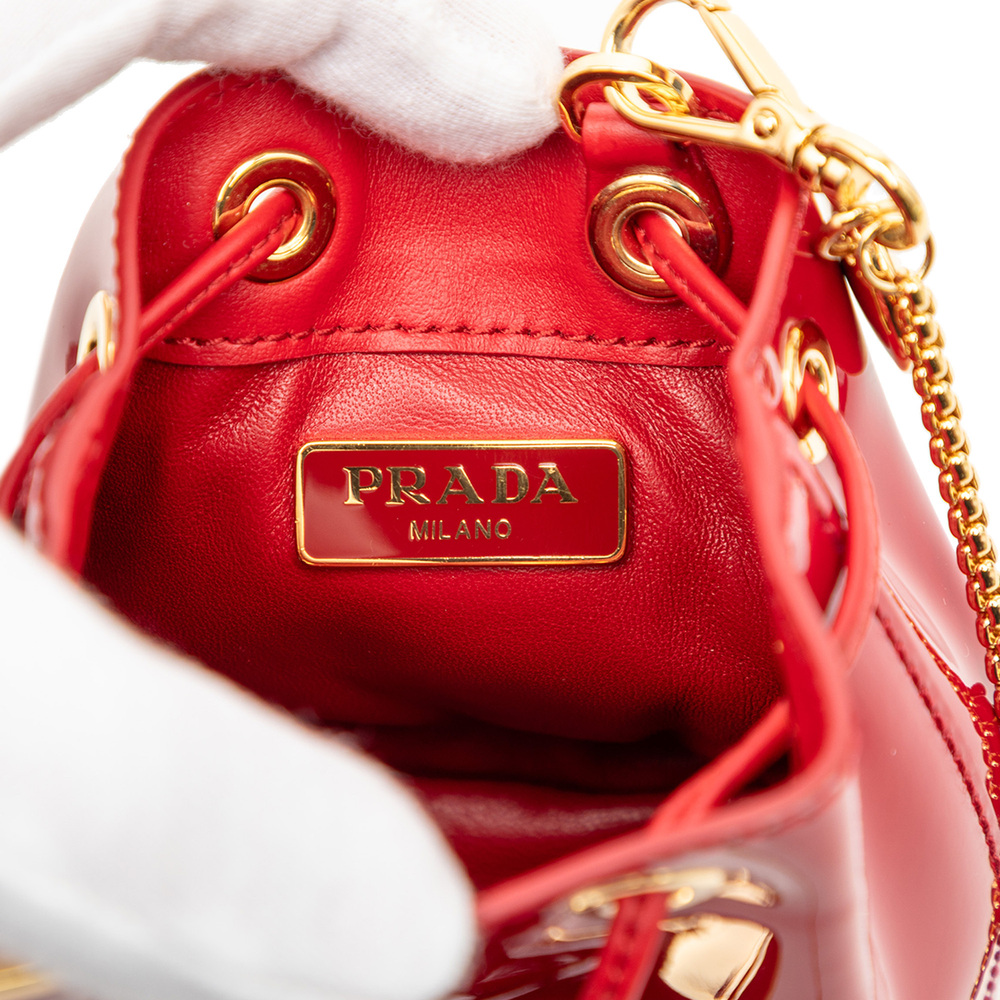 Pre-Loved Prada Mini Patent Drawstring Pouch - Picture 5 of 9